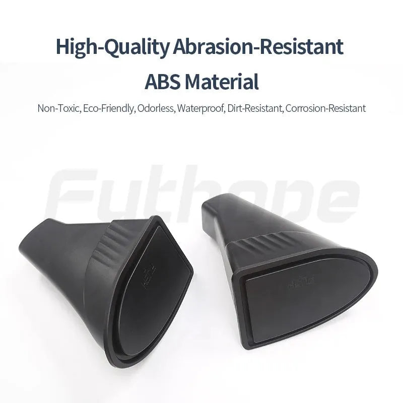 Two black ABS plastic car door trash cans for Tesla Model Y.