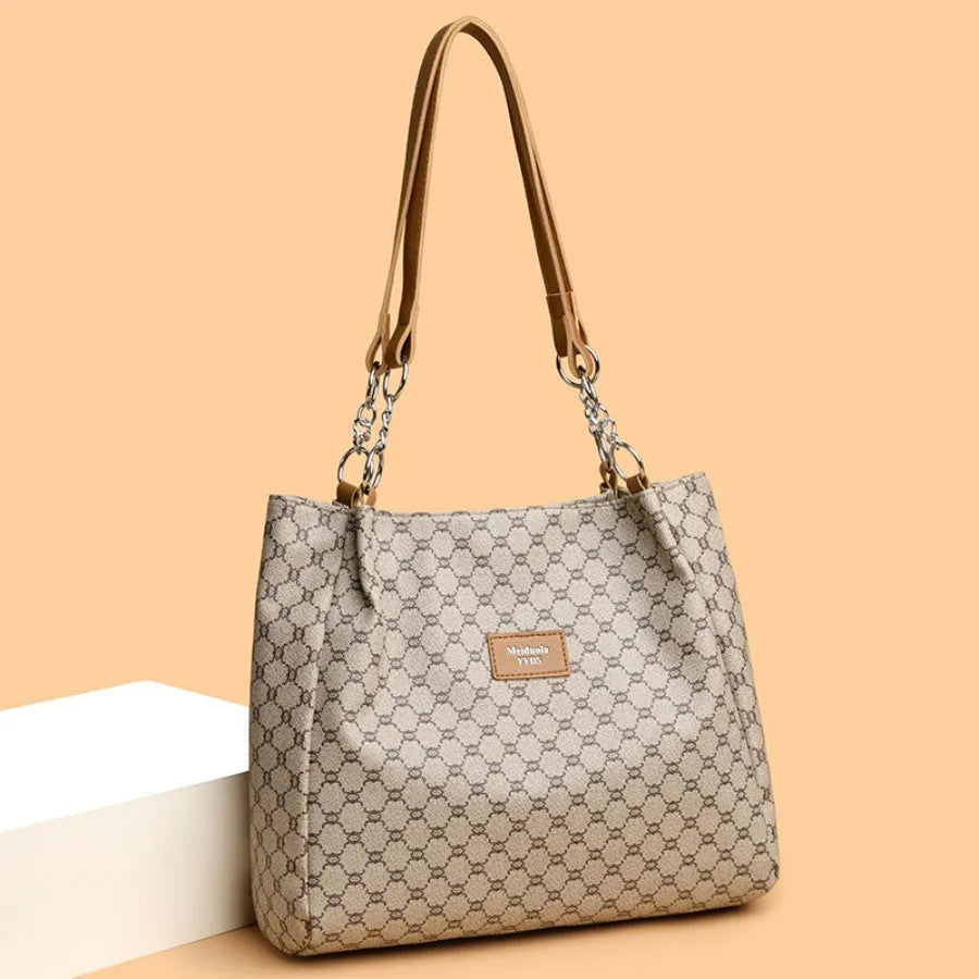 Brown women's retro fashion PU leather crossbody handbag with polyester lining