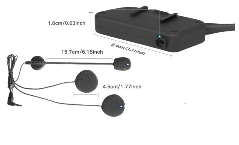 V6pro motorcycle helmet Bluetooth intercom unit with mounting hardware