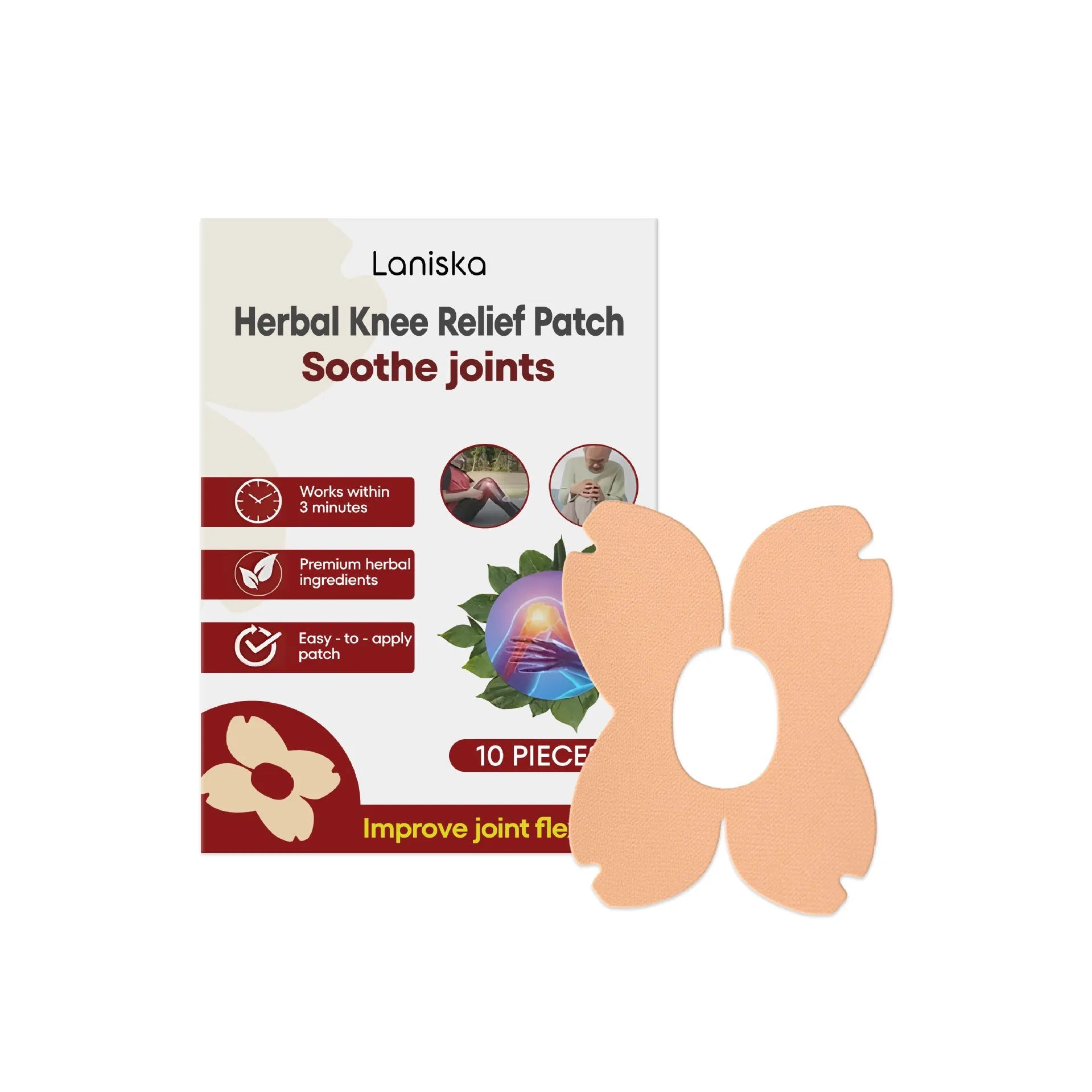 LANISKA herbal moxa leaf menthol joint care adhesive bandage 10 piece pack in box