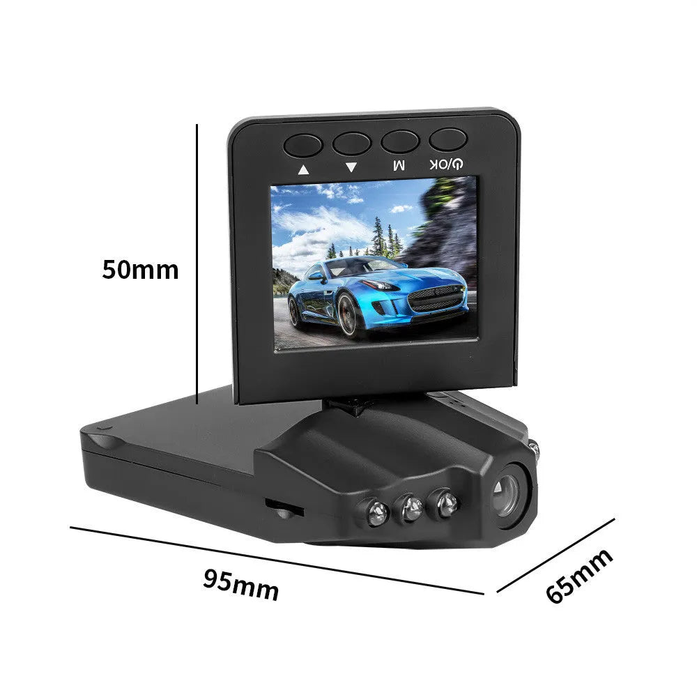 H198 car DVR dash cam with 2.4-inch screen shown in its packaging.