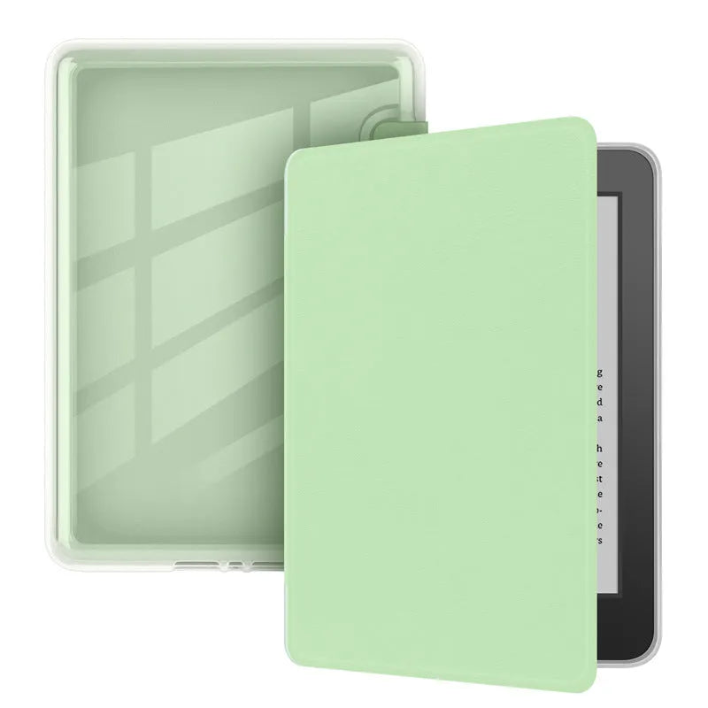 Magnetic acrylic leather cover for Kindle Paperwhite in dark night green flip case