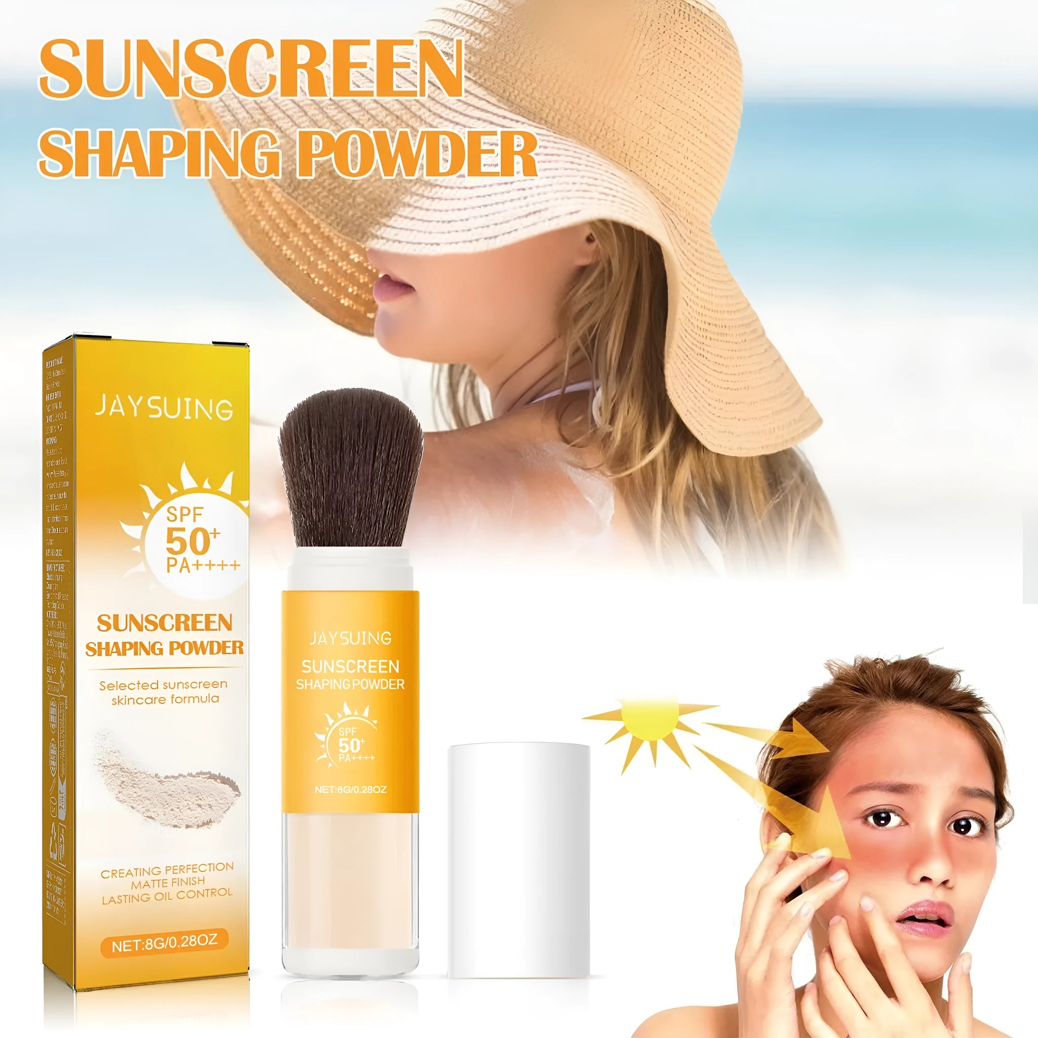 8g translucent setting powder compact for oil control with silica and protective ingredients