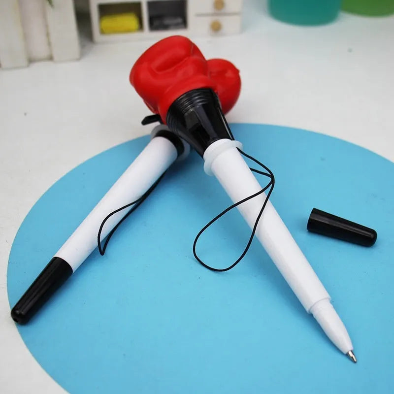 Four boxing press ejection pens with plug-in sleeve mechanism and black refills