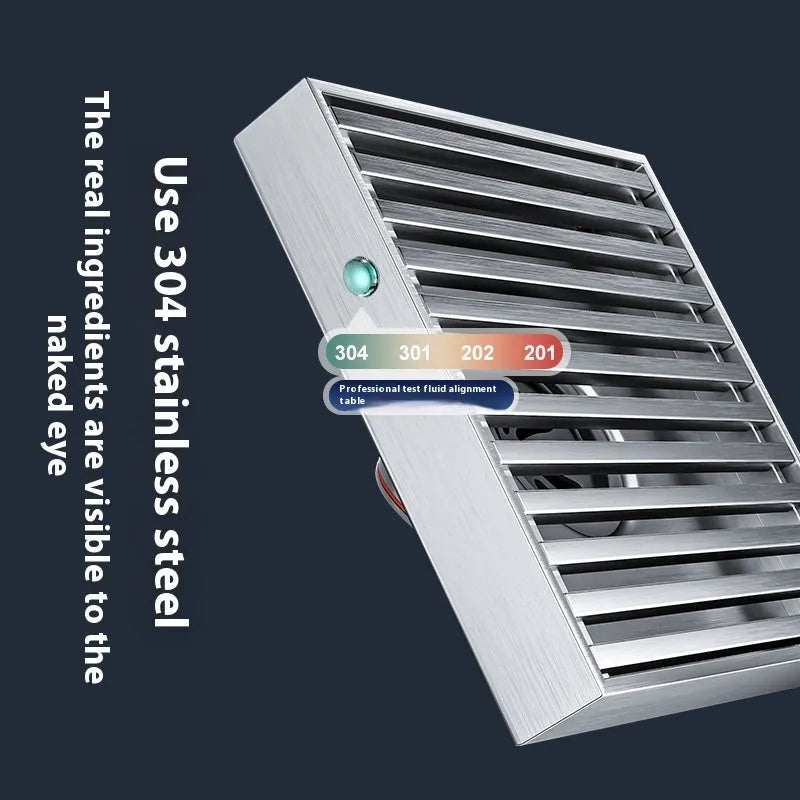 Gun grey 304 stainless steel courtyard floor drain with 15cm by 15cm dimensions