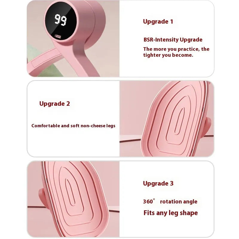 Pink and purple pelvic floor muscle trainer with rubber-coated 3-gear resistance design