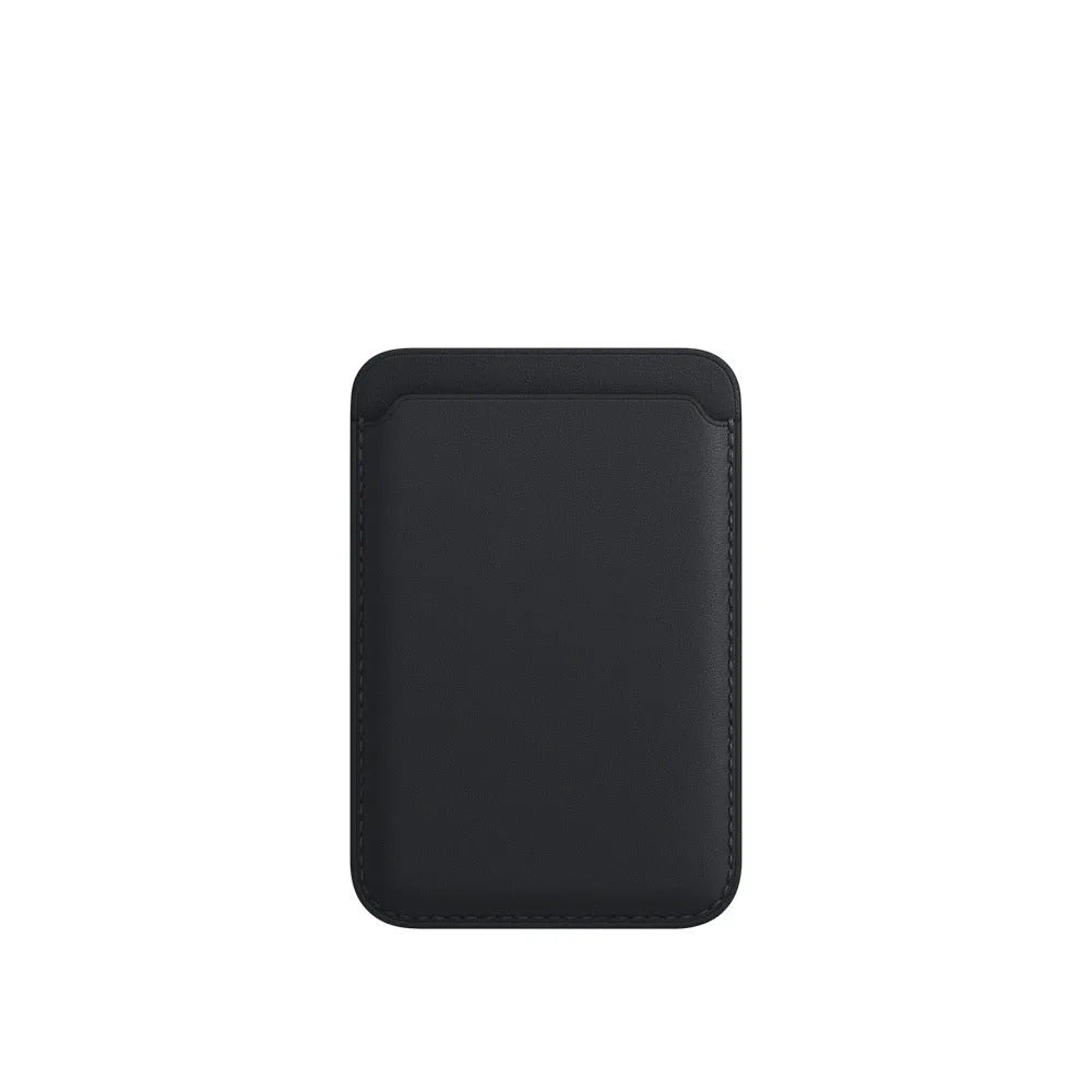 MagSafe-compatible iPhone case with integrated card holder in PU leather-look material.