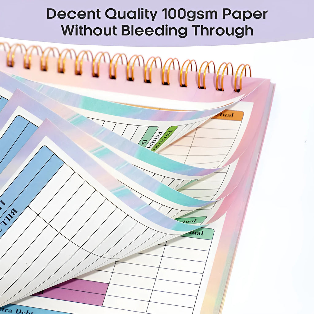 B5 budget tally book with spiral binding for daily income and expenditure recording
