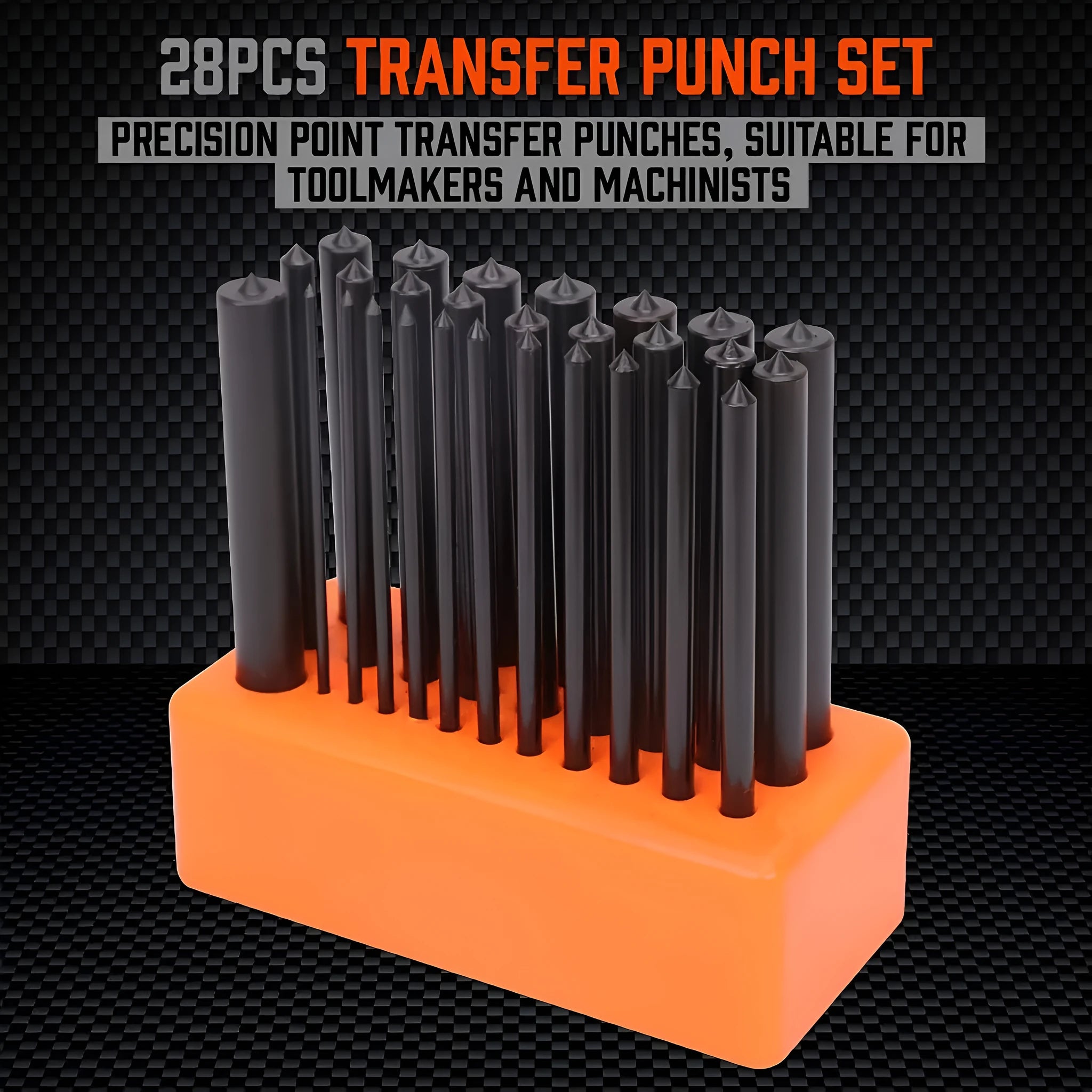 Orange punch needle tool with metal head for DIY craft and rug hooking