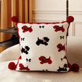 Square bedroom bedside cushion with Xi character pattern in red, 45x45cm size, decorative pillow