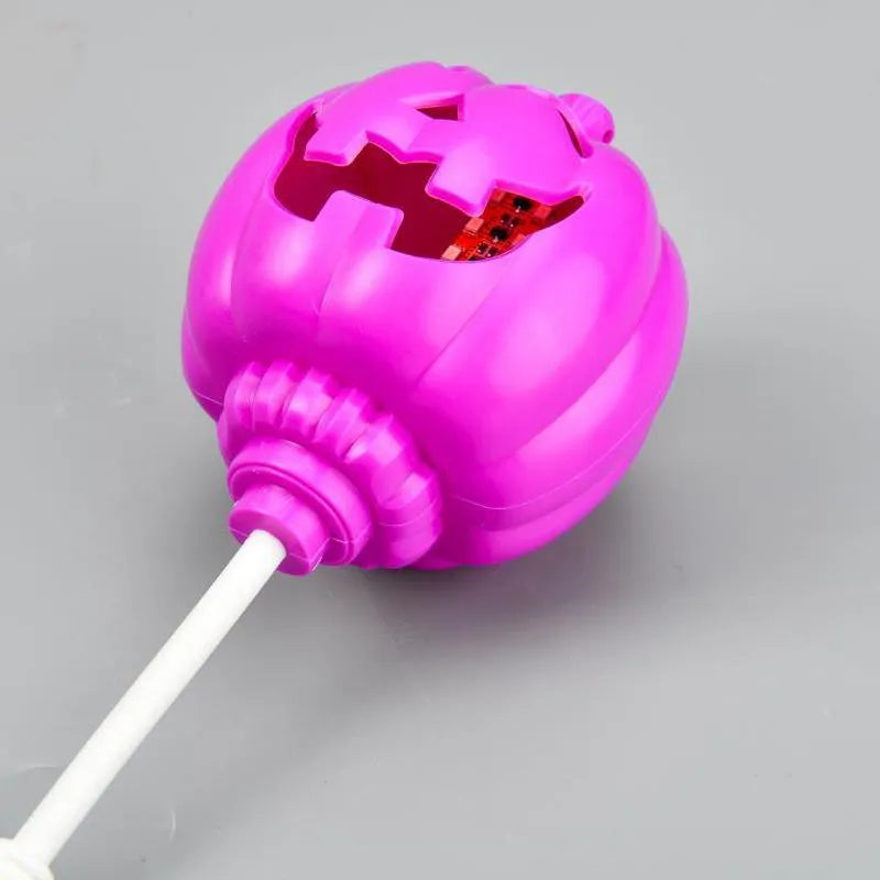 USB rechargeable plastic pumpkin lamp with yellow or purple light option