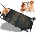 Large black aluminium pet stretcher unfolded to 200cm length for dog emergency transfer