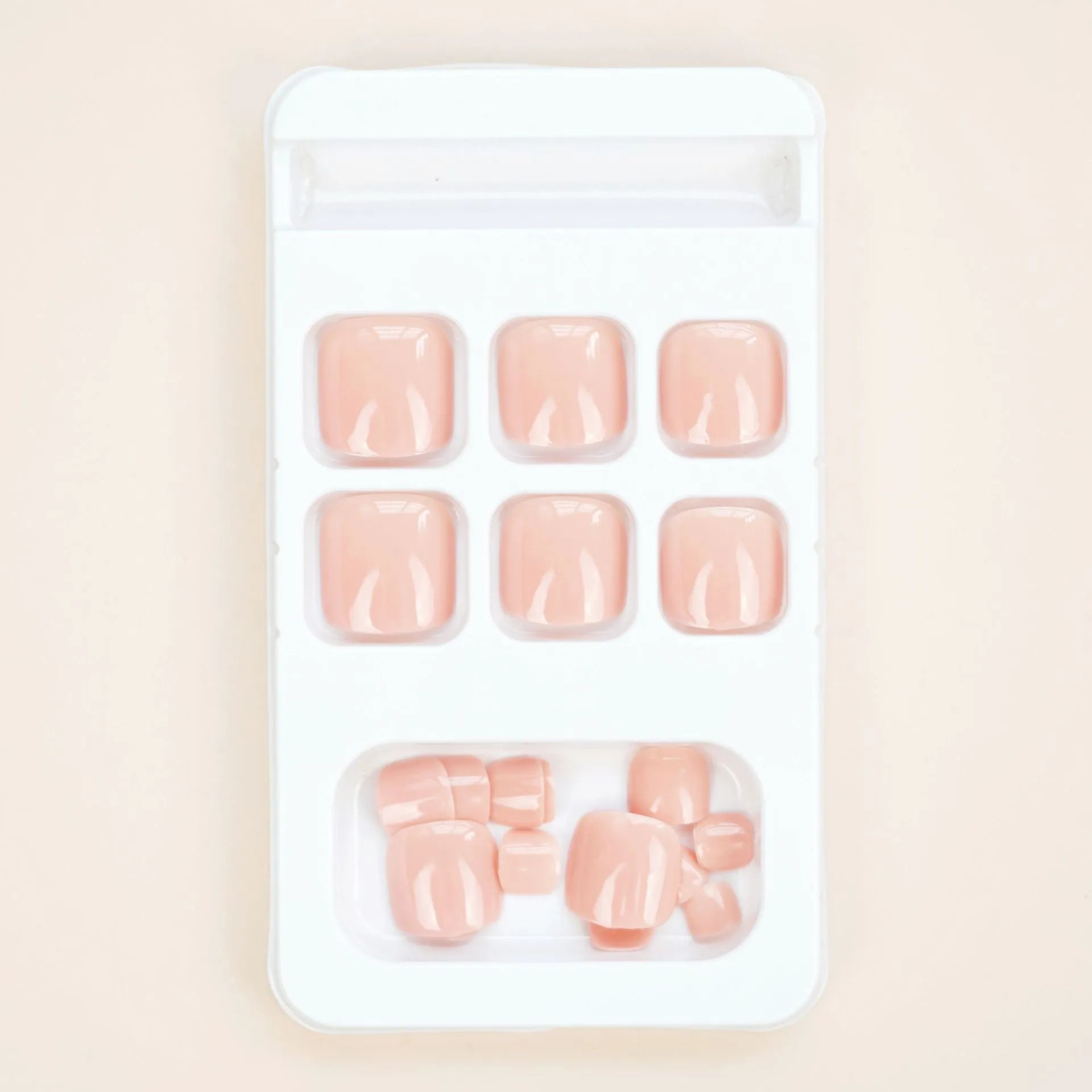 Finished plastic toenail stickers with adhesive glue in skin colour J-52 cosmetic set