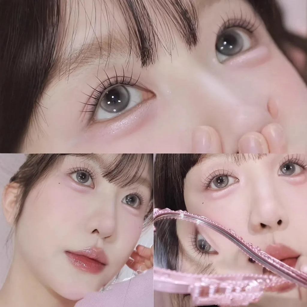 Reusable artificial fibre false eyelash clusters in cluster packaging with optional tweezers