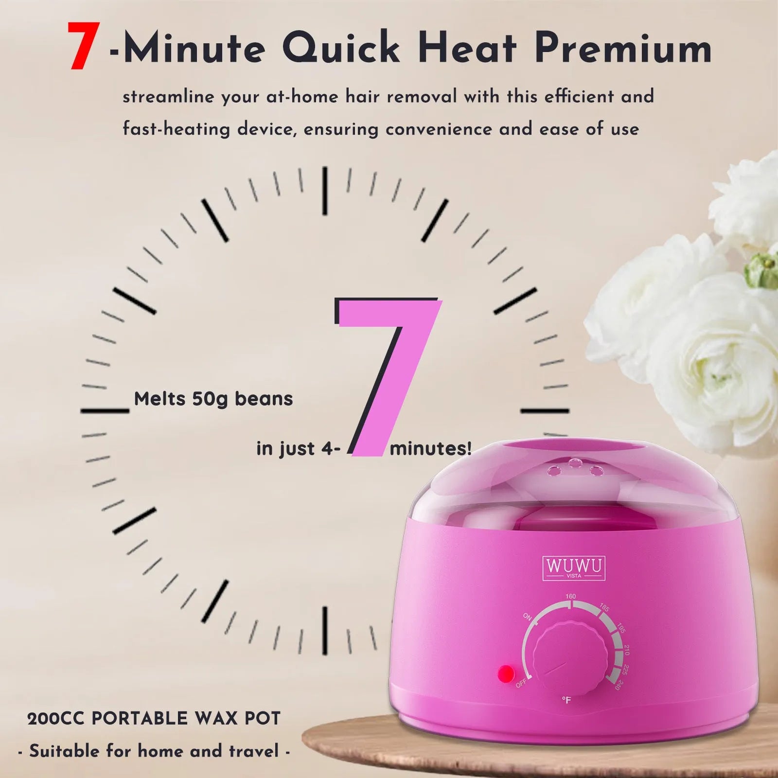 29-piece waxing kit with black warmer, wax beads, aftercare lotion, ice masks and wax sticks