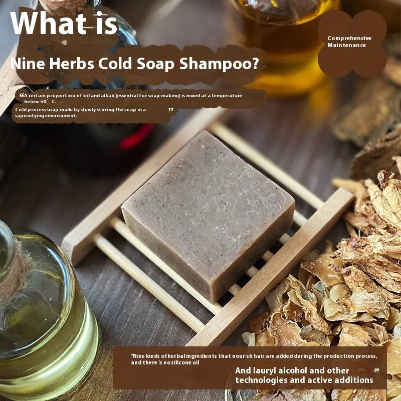 Nine Grass Cold Process Shampoo Soap 72g solid bar without silicone or added oils