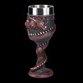 Red wine glass with Chinese dragon 3D stainless steel detailing in gold colour