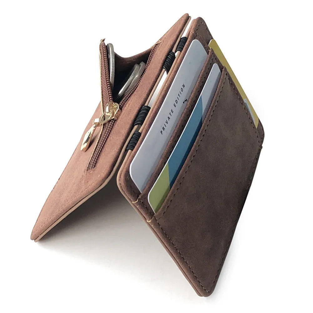 Korean style matte leather coin purse wallet with horizontal square shape measuring 10x7.5x0.5cm