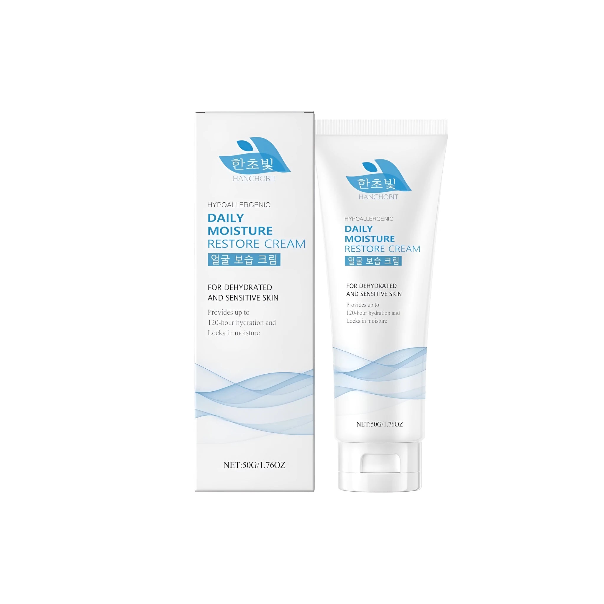 A 50g jar of facial moisturising cream with hyaluronic acid and ceramide NP.