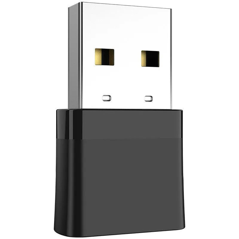 Black dual-band USB Wi-Fi and Bluetooth adapter with nickel-plated connector for computers