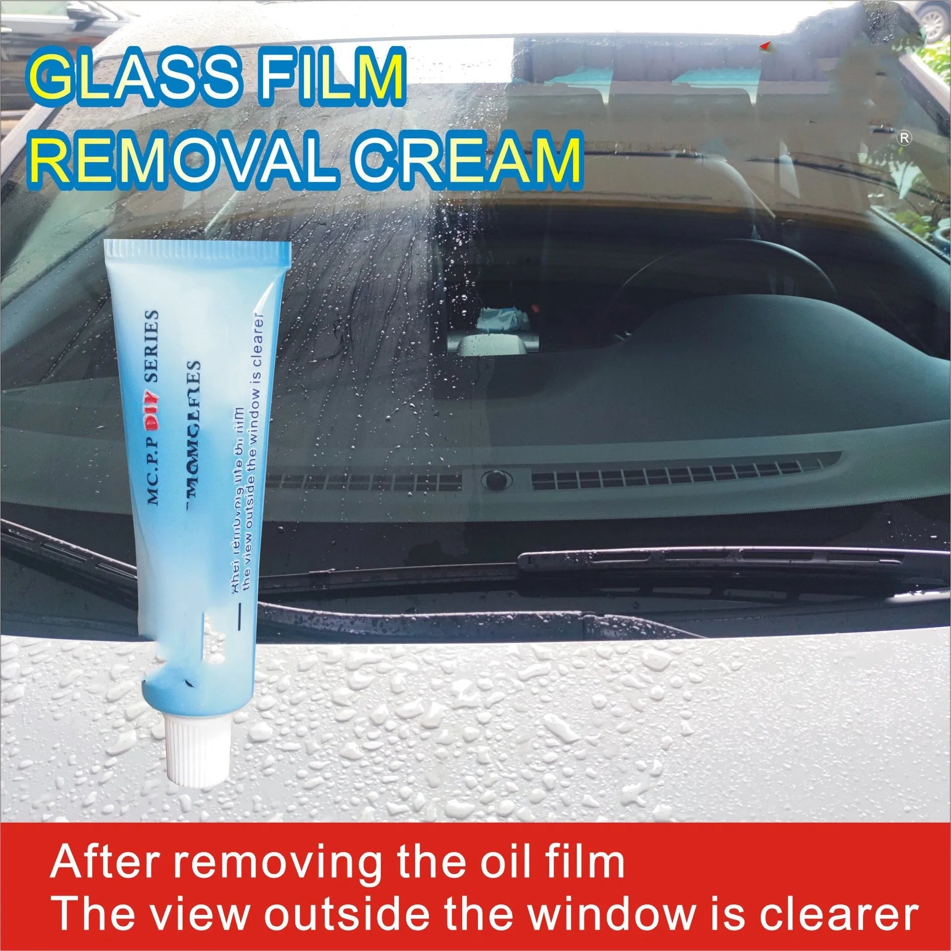 Automotive glass rainproof agent in 15ml white formulation with English version bag packaging
