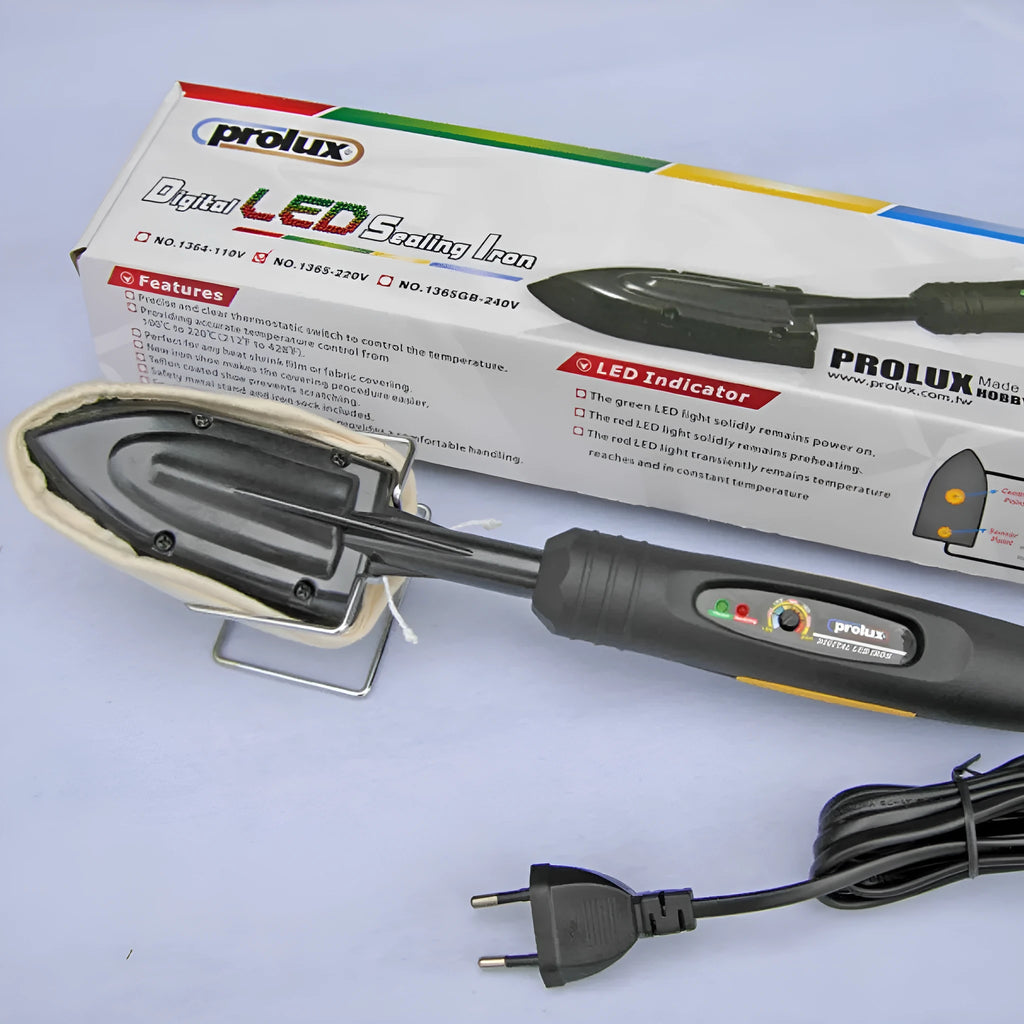 Electronic temperature control hot iron for skin models with metal, PTFE and TPR construction.