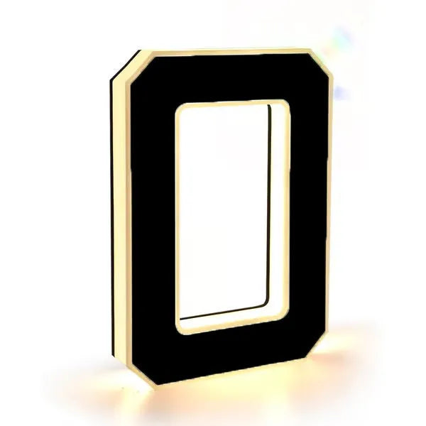 Waterproof self-luminous acrylic LED house number DIY ornament accessory in electroplated finish