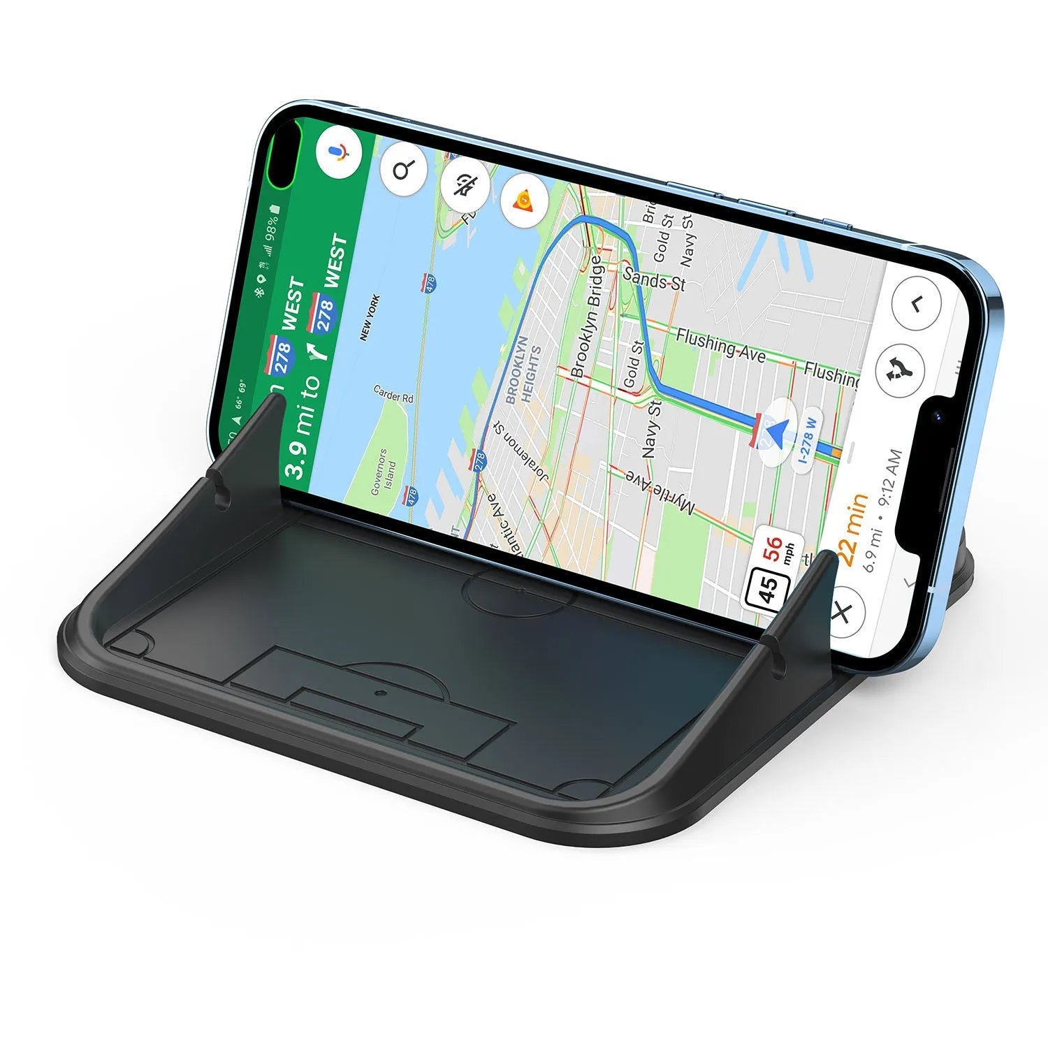 Silicone automobile phone holder with suction cup base in Peak-X5 colour