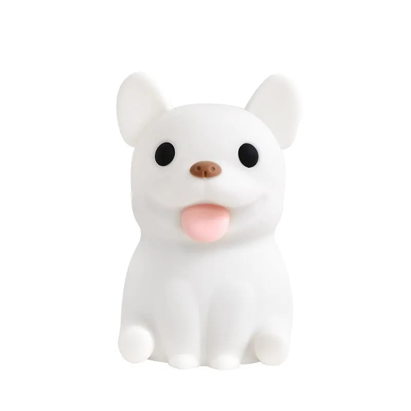 Silicone animal-shaped USB night light with dimming function for bedside use