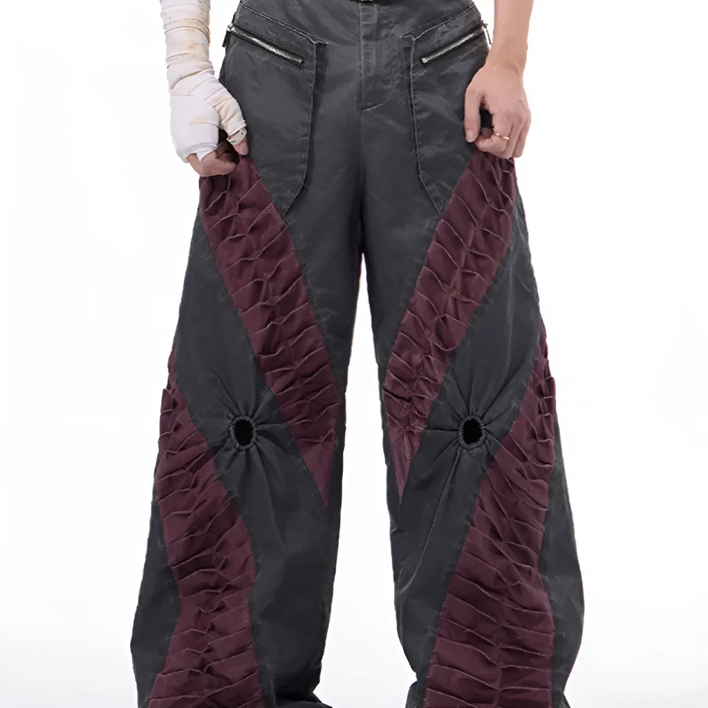 Retro keel casual sports trousers in viscose rayon fabric, showing straight hem design and solid colour option