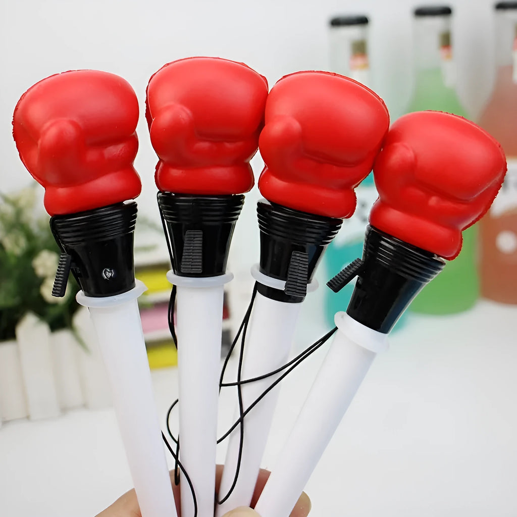 Four boxing press ejection pens with plug-in sleeve mechanism and black refills