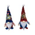 Two faceless Rudolf baby doll Christmas decorations made from red polyester cloth, each measuring 32cm tall