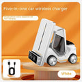 A grey, white, yellow, or orange 15W wireless charging bracket supporting three devices.