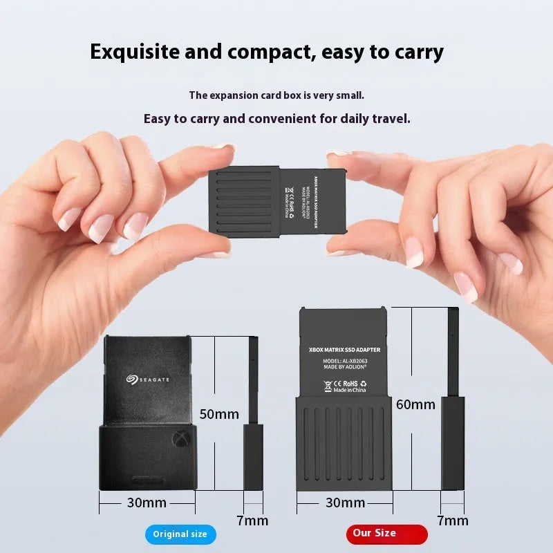 Aluminium alloy Xbox Series XS hard disk switching box with screwdriver and manual