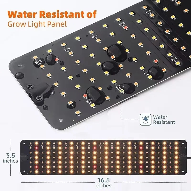 LED full spectrum plant growth lamp with 546 LED beads, aluminium shell, 40W, warm pink light, timers and dimmers