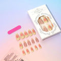 Cartoon-style 3D flower detachable fake nails set with plastic armour and adhesive components