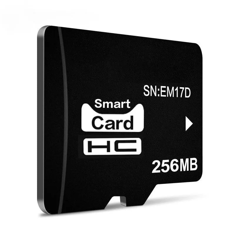 256MB TF format memory card shown with dimensions 11mm by 15mm.