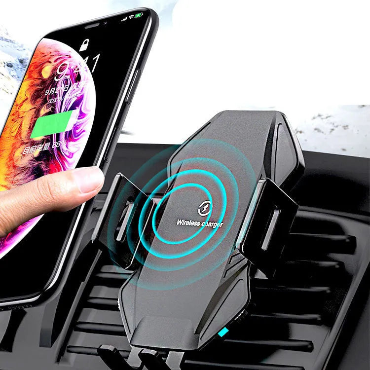 T3 car wireless charger in matte black with touch-sensitive surface and Type-C connection