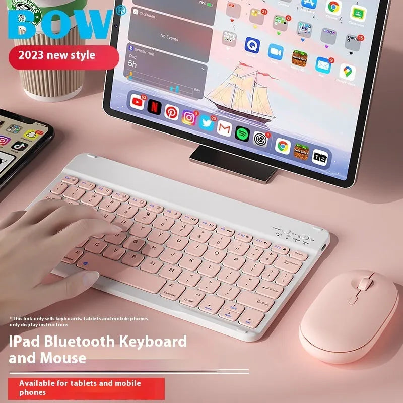 Bluetooth keyboard and rechargeable mouse bundle in multiple colour options including elegant white and dark night green