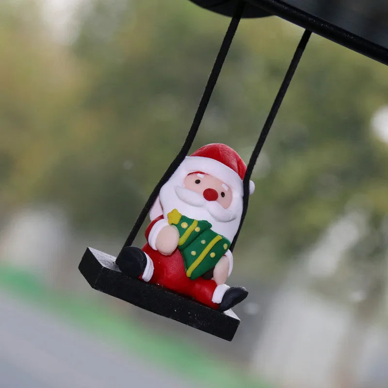 Resin Santa Claus cartoon pendant for car rearview mirror, 4.5 by 3 by 5 centimetres, 20 grams, four styles