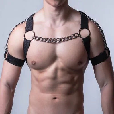 Adjustable elastic belly band binding corset in black with metal chain closure for waist shaping, specification YLM-123