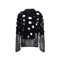 Black men's loose-fit pullover hoodie with pearl decorative details on the hood.