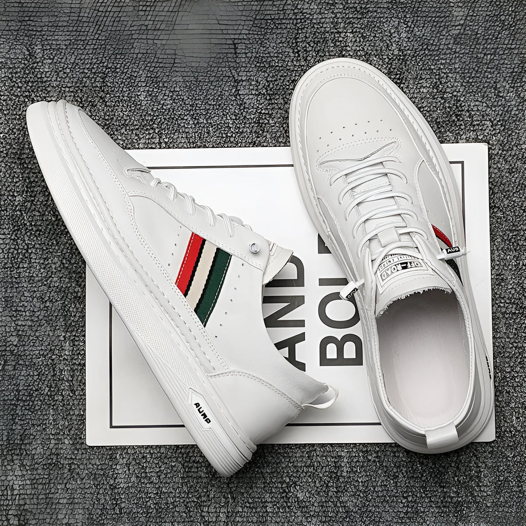 Summer breathable student trend lazy inner increase casual shoes in white with round toe and rubber outsole