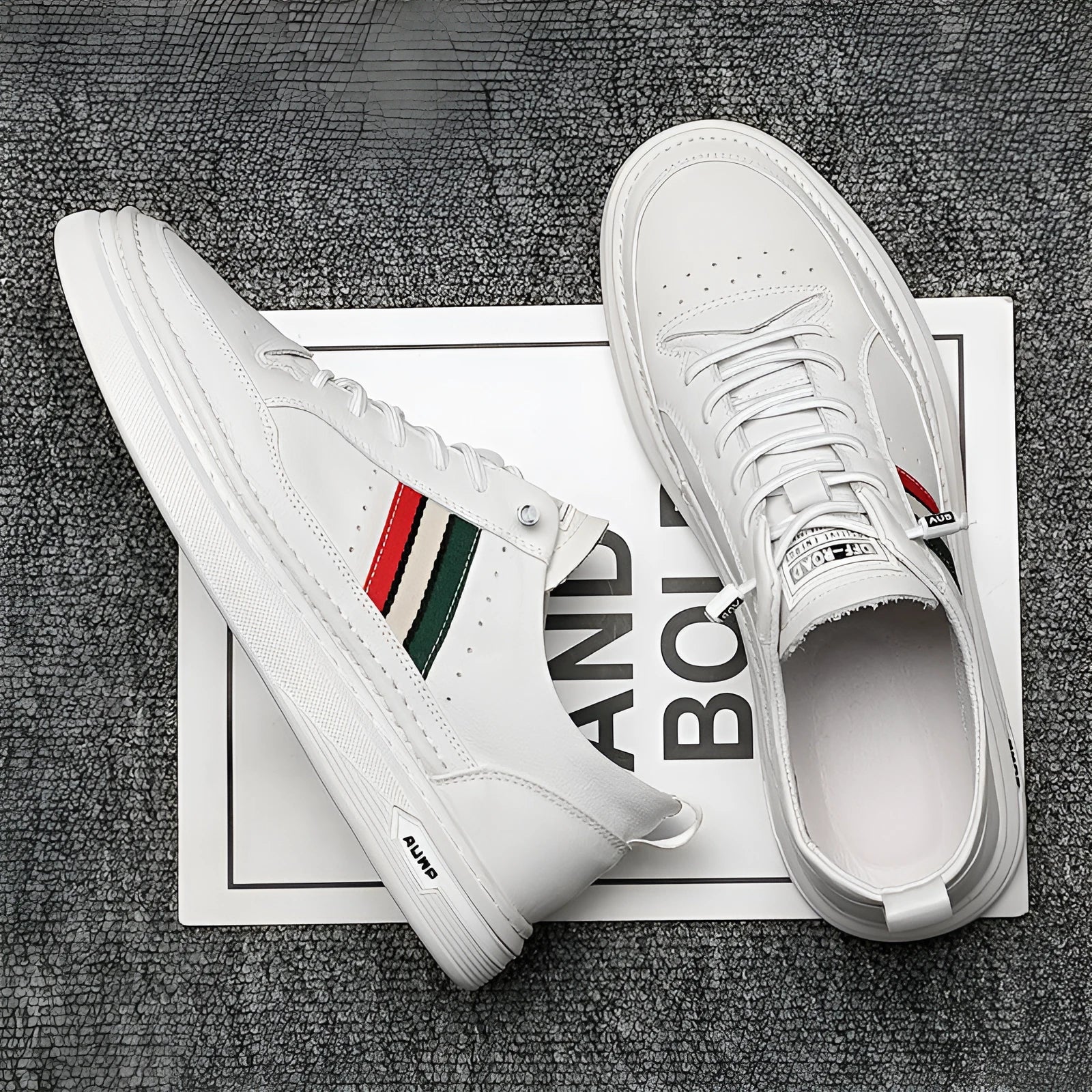 Summer breathable student trend lazy inner increase casual shoes in white with round toe and rubber outsole