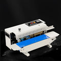Mini manual steel seal sealing machine with a printable date dial on a white background.