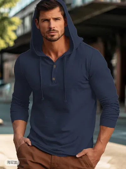 Casual cotton sports hoodie pullover top in apricot colour on a hanger