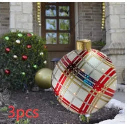 Large 60cm diameter inflatable PVC Christmas ball decoration for outdoor tree hanging