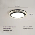 Nordic style iron and acrylic bedroom ceiling lamp with three-colour dimming, 50cm diameter, black finish