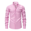 Men's striped business casual shirt with lapel collar in multiple colour options