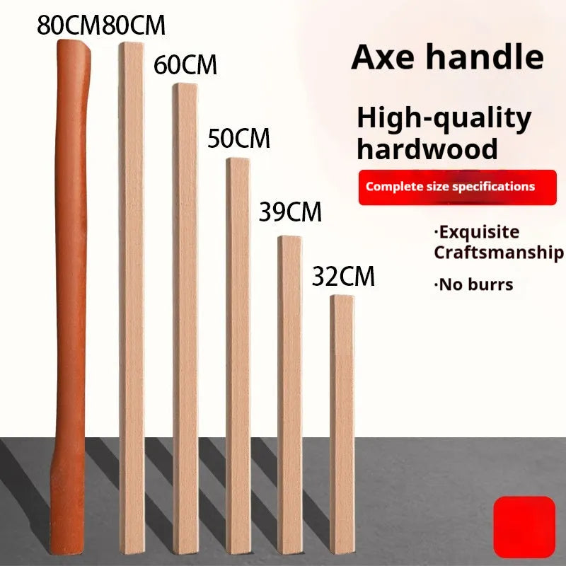 Square-shaft locust wood replacement axe handle in various lengths from 32cm to 60cm.